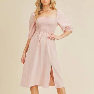 Beautiful ultra feminine pink If She Loves midi dress - M, L - NWT - Made in USA